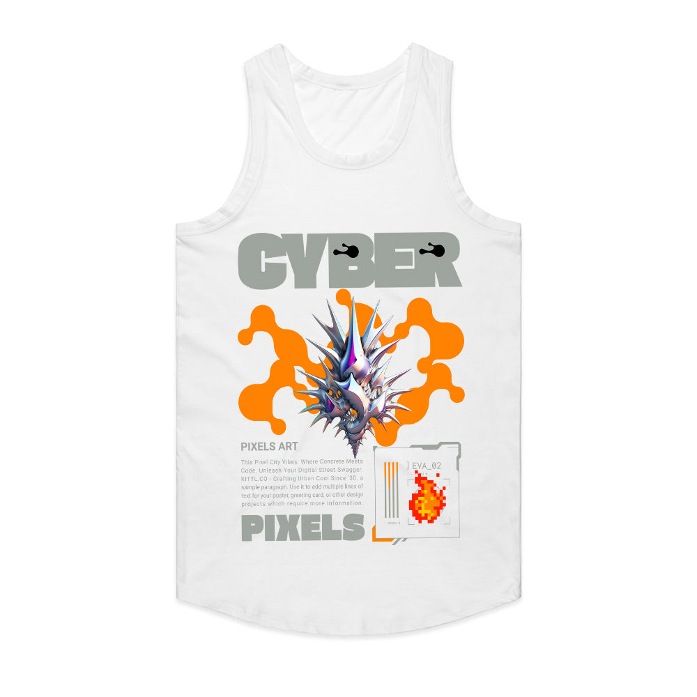 Cyber Pixels - Futuristic Digital Art Streetwear T-Shirt