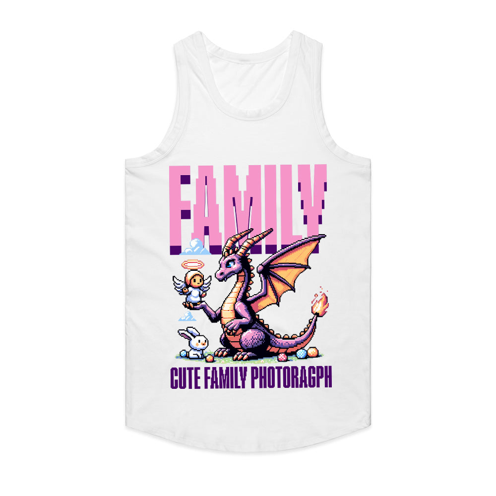Pixel Art Family Dragon T-Shirt – Cute Retro Gaming Fantasy