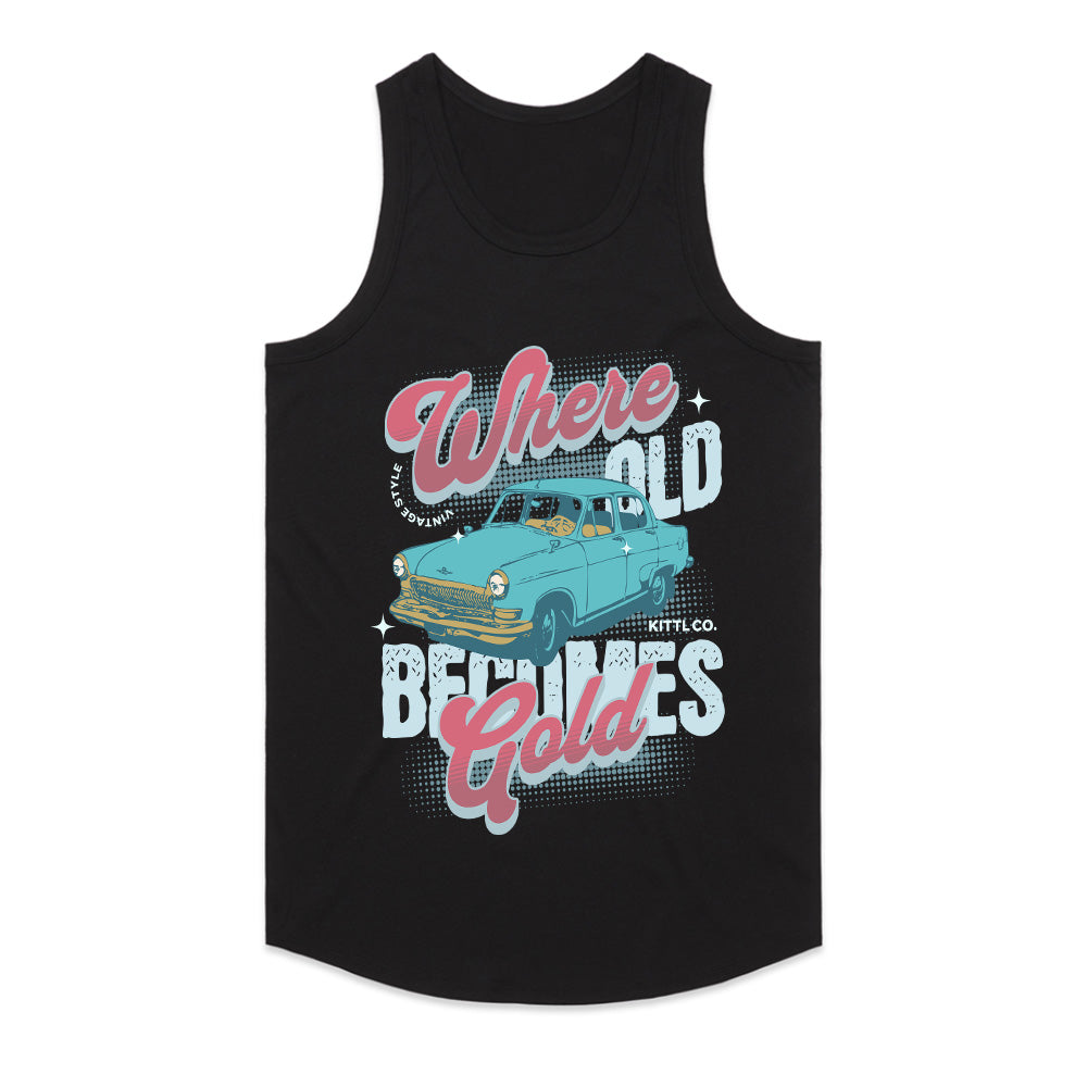 Vintage Gold – Timeless Classic Car Streetwear T-Shirt