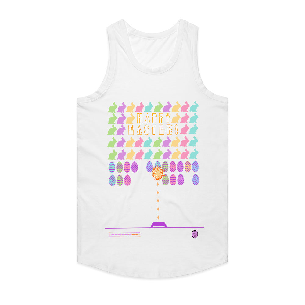 Retro Easter Arcade T-Shirt – Pixel Bunny & Egg Shooter Game