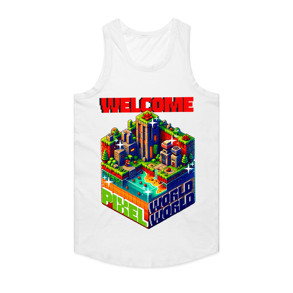 Welcome to Pixel World T-Shirt – Retro Gaming Isometric Art