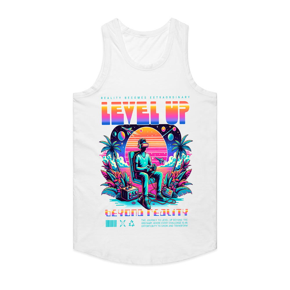 Level Up VR T-Shirt – Neon Cyberpunk Gaming Aesthetic