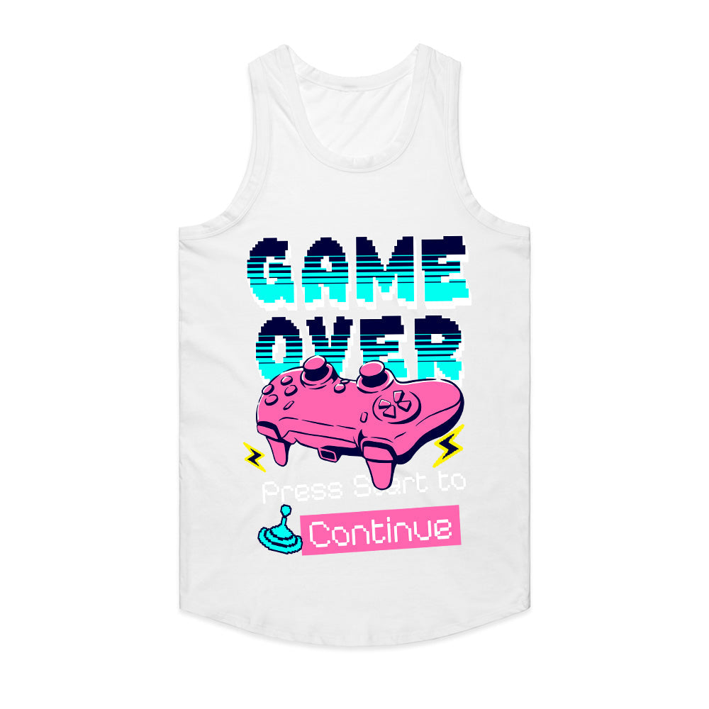 "Game Over – Press Start to Continue" Neon Retro Gaming T-Shirt