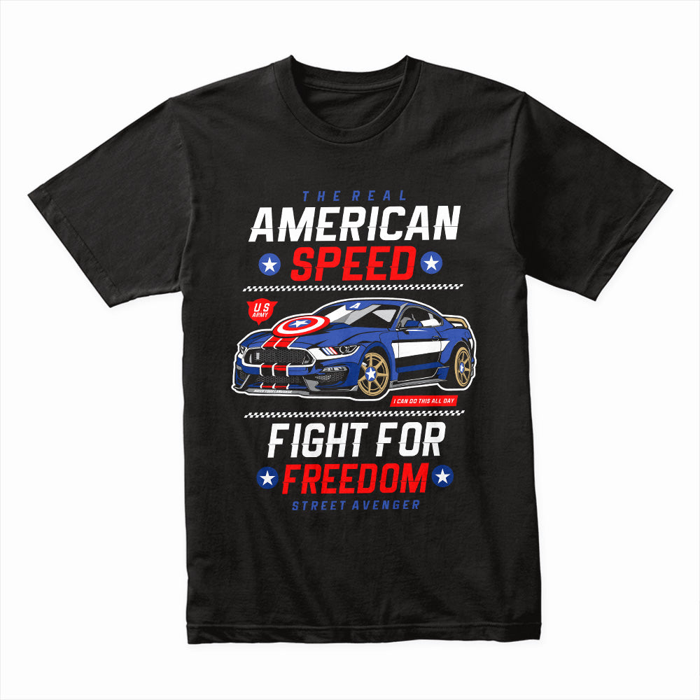 American Speed T-Shirt – Patriotic Muscle Car Racing Tee