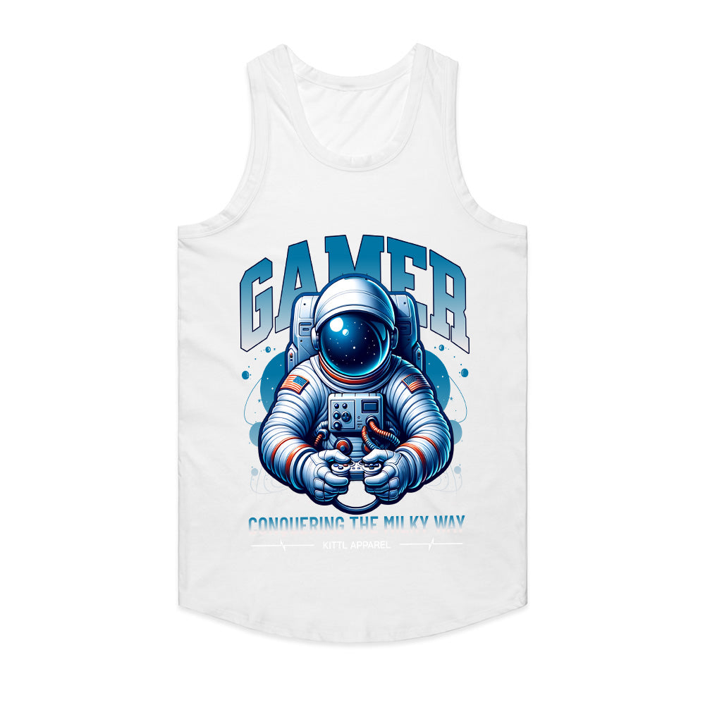 Astronaut Gamer T-Shirt – "Conquering the Milky Way" Space Gaming Tee
