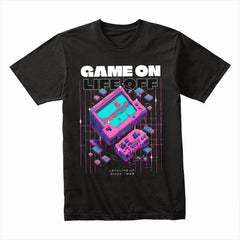 "Game On, Life Off – Retro Cyberpunk Gaming T-Shirt for Gamers"