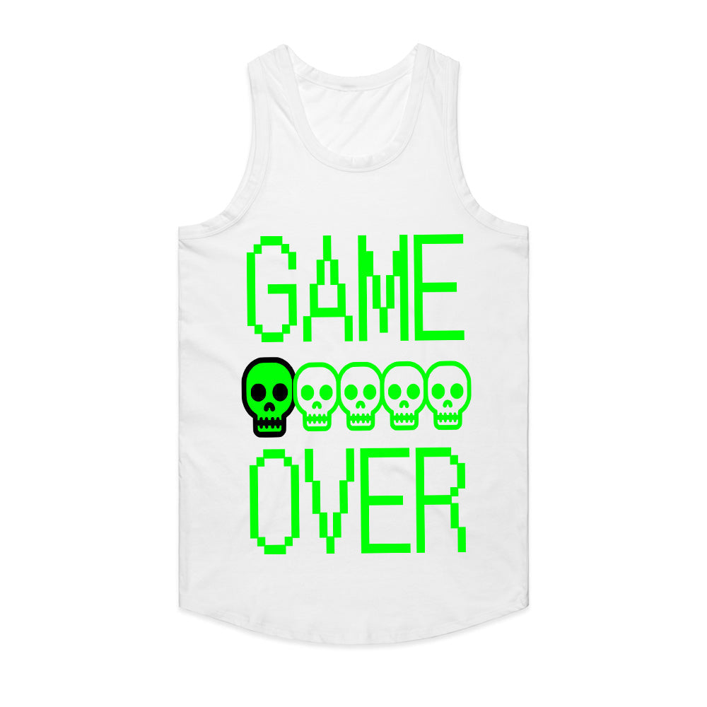 Retro Pixel "Game Over" T-Shirt – Neon Skull Gamer Tee