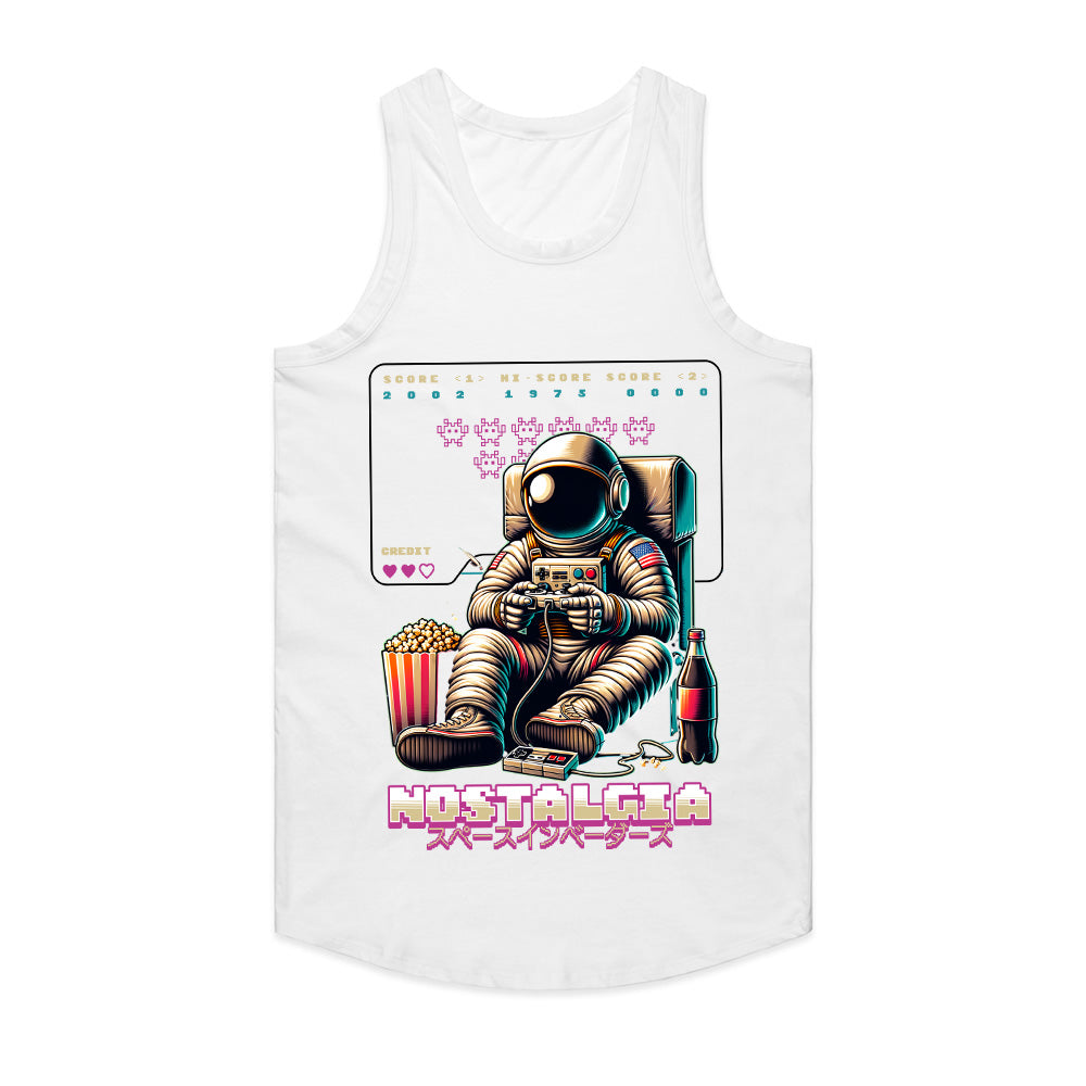 Retro Astronaut Gamer T-Shirt – "Nostalgia Space Invaders" Arcade Tee