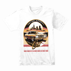 Retro Appeal Classic Car T-Shirt – Vintage Muscle Car & Urban Night Drive Tee