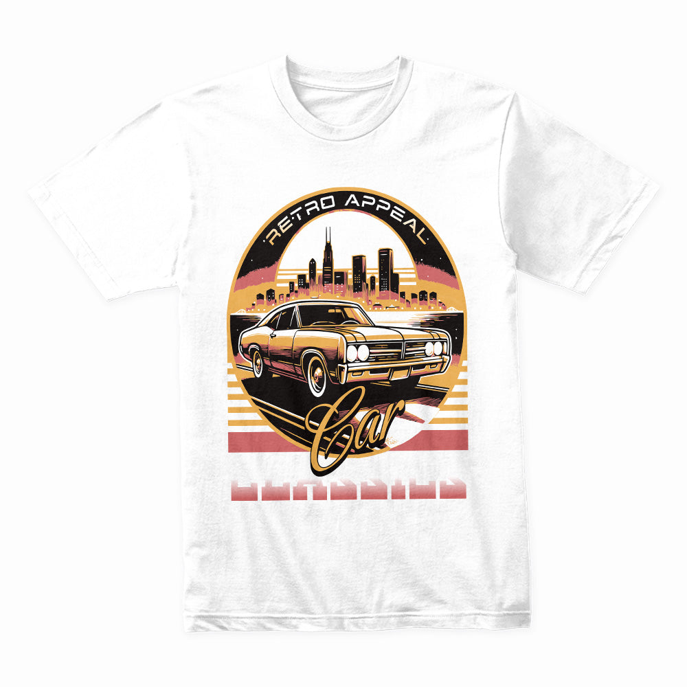 Retro Appeal Classic Car T-Shirt – Vintage Muscle Car & Urban Night Drive Tee