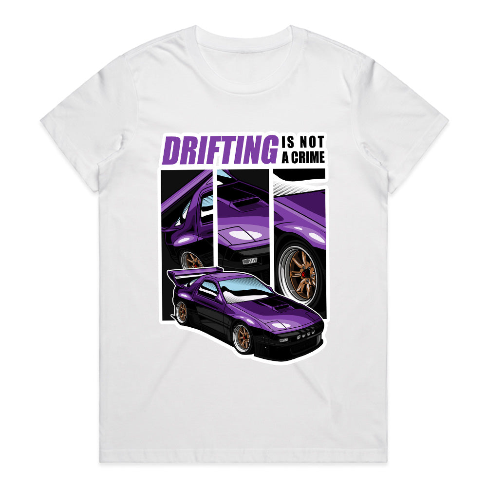 Drifting Is Not A Crime T-Shirt – Bold Car Drift Art for Enthusiasts