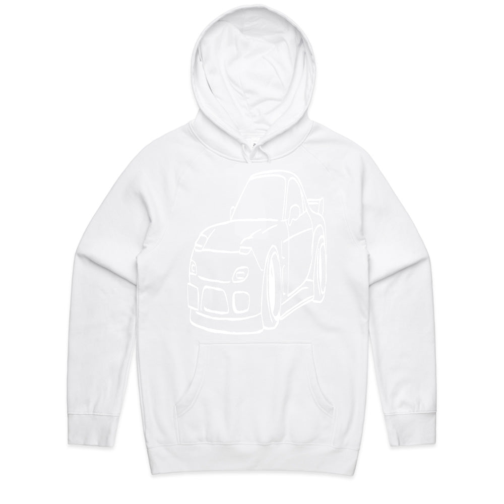 RX-7 Outline JDM T-Shirt – Minimalist Rotary Engine Sports Car Tee for Tuning & Drift Fans