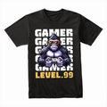 "Level 99 Gamer Gorilla – Pixel Art Retro Gaming T-Shirt"