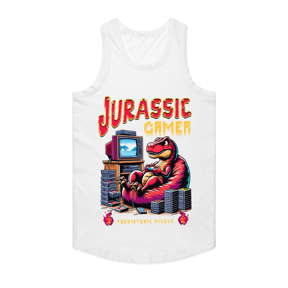 Jurassic Gamer T-Shirt – Prehistoric Pixels Retro Gaming Tee