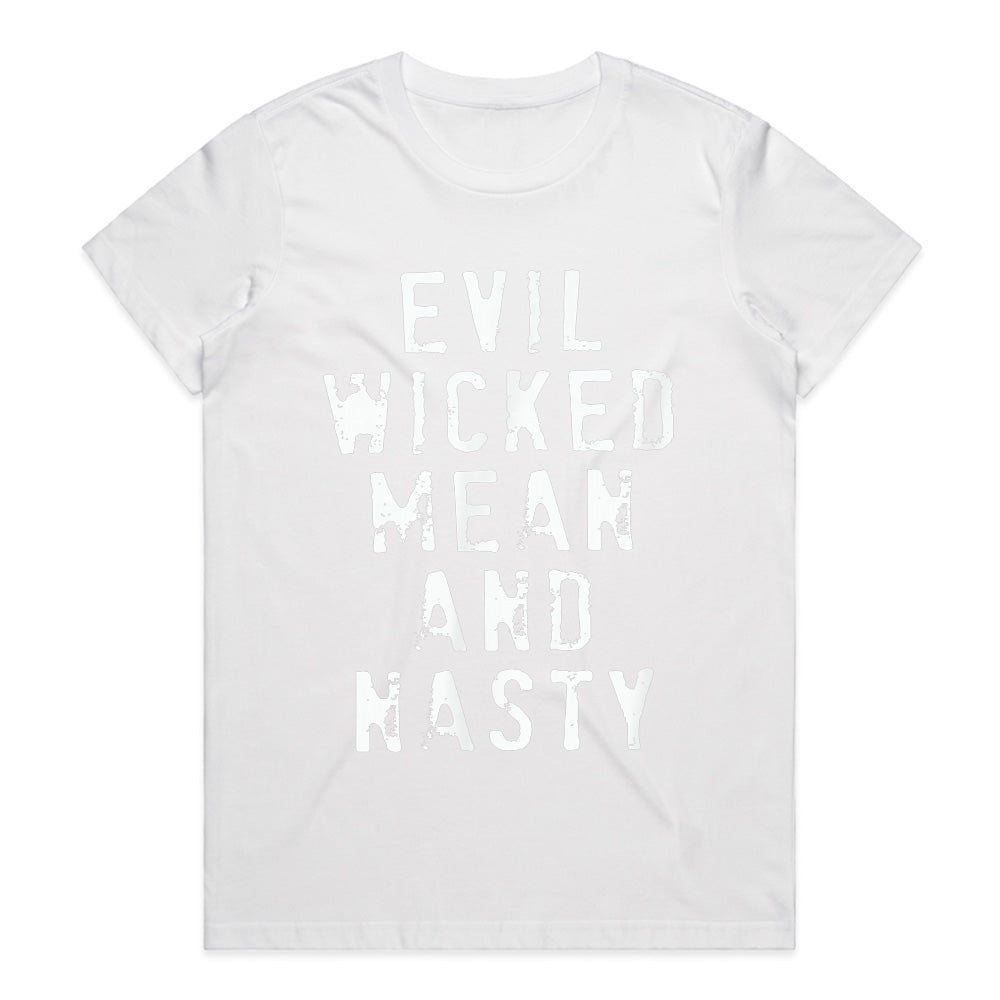 Evil Wicked Mean and Nasty Biker T-Shirt – Bold Vintage Chopper Hot Rod Style