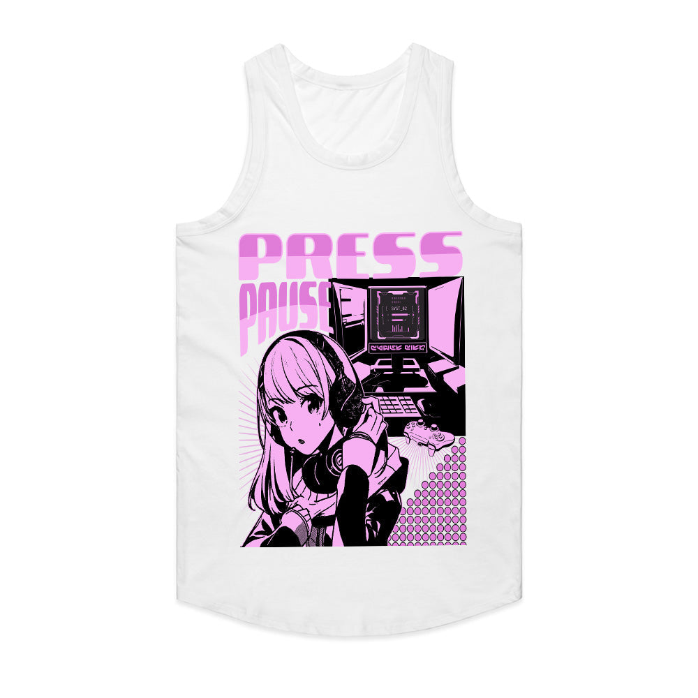 "Press Pause" Cyber Anime Gamer T-Shirt