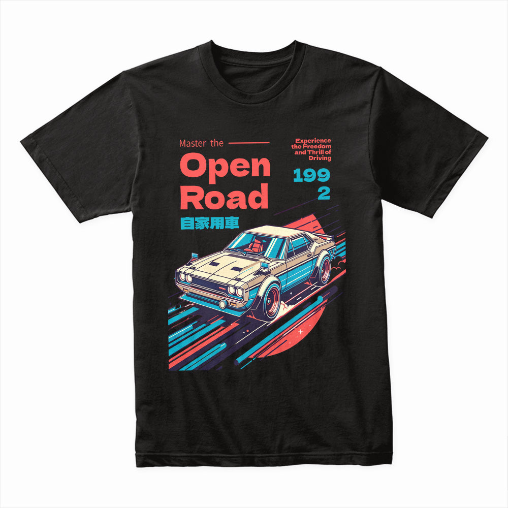 OPEN ROAD T-Shirt – Retro JDM Skyline Speed Legend