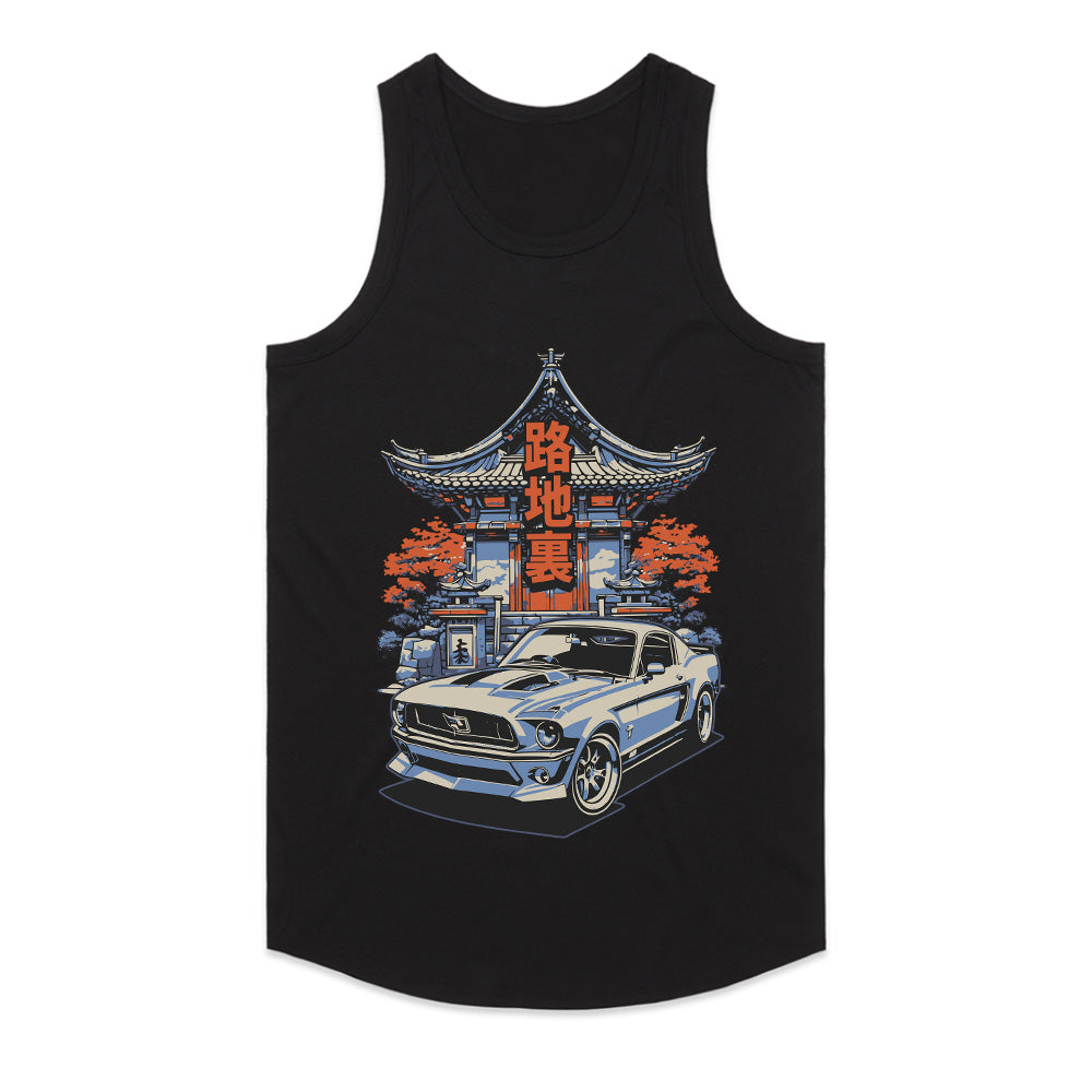 Samurai Streets Mustang T-Shirt – Classic Muscle Meets Japanese Culture