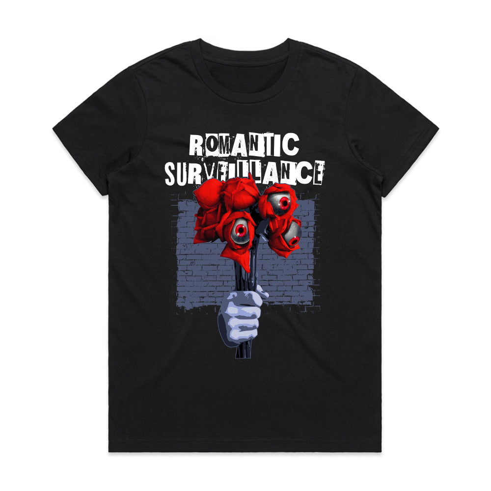 Romantic Surveillance – Dystopian Roses & Eyes T-Shirt"
