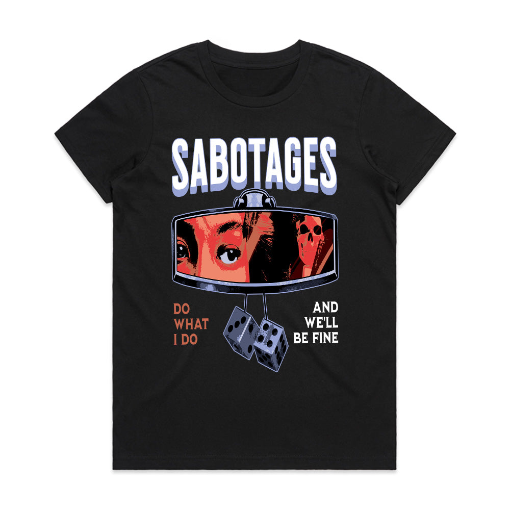 Sabotages - Retro Noir Rearview Reflection Graphic Tee"