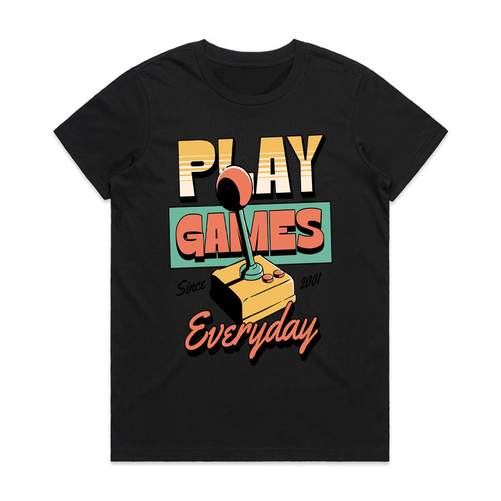 "Play Games Everyday" Retro Arcade Joystick T-Shirt