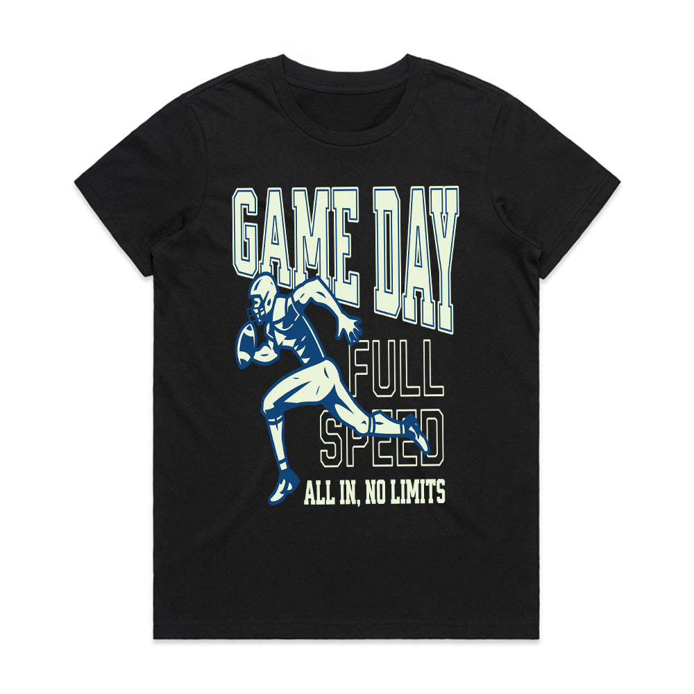 Game Day Full Speed" Football T-Shirt – All In, No Limits