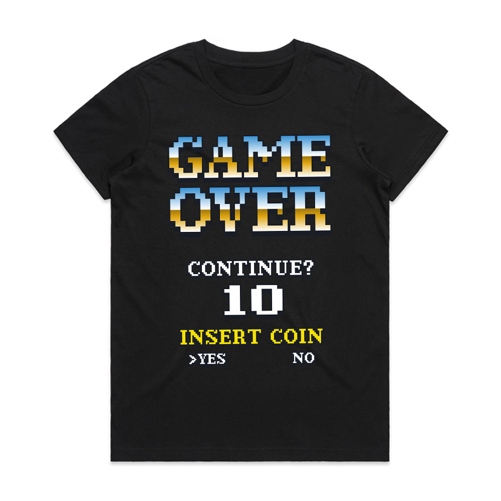 Retro Arcade Game Over" T-Shirt – Classic Pixel Design for Gamers