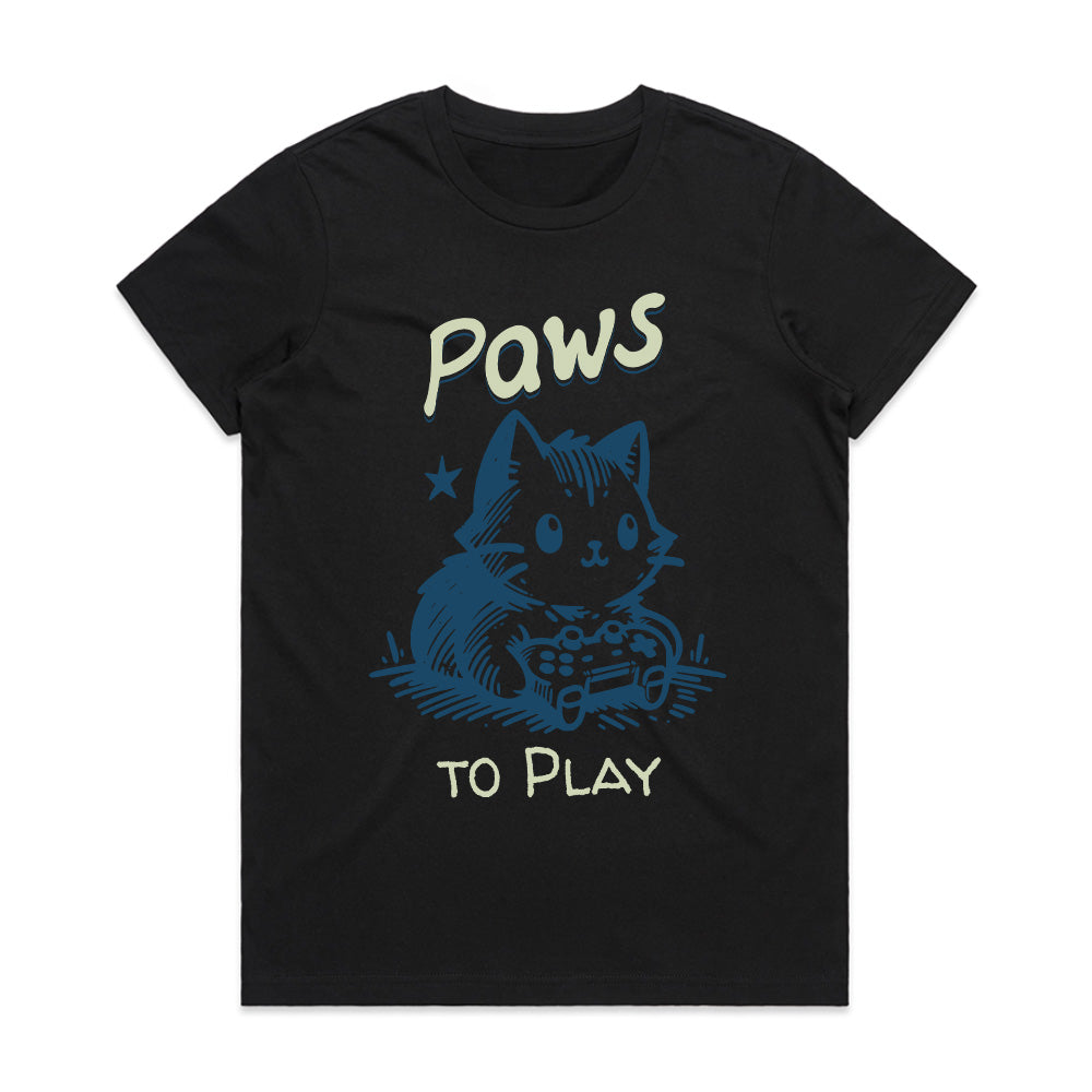 Paws to Play" Cute Gamer Cat T-Shirt – Perfect for Cat & Gaming Lovers