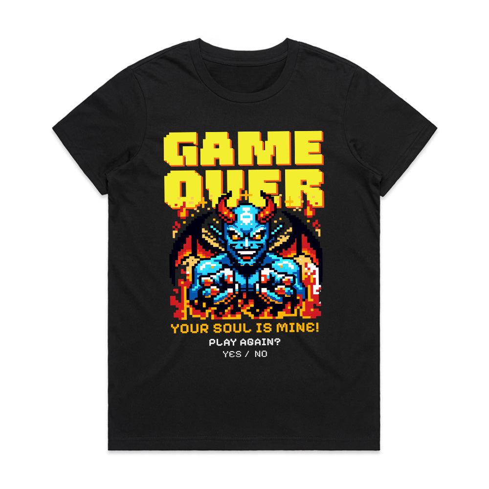 Game Over – Pixel Demon Retro Gaming T-Shirt