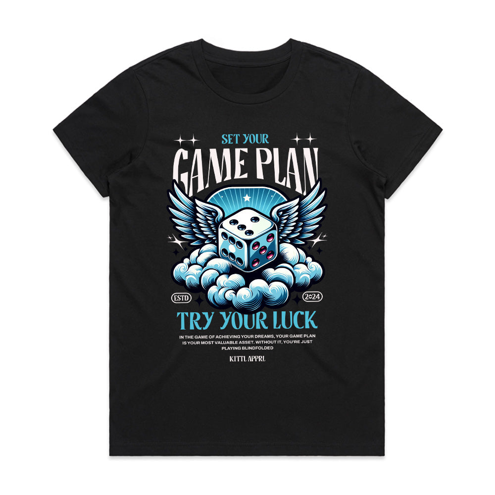 Game Plan - Try Your Luck Motivational Dice T-Shirt