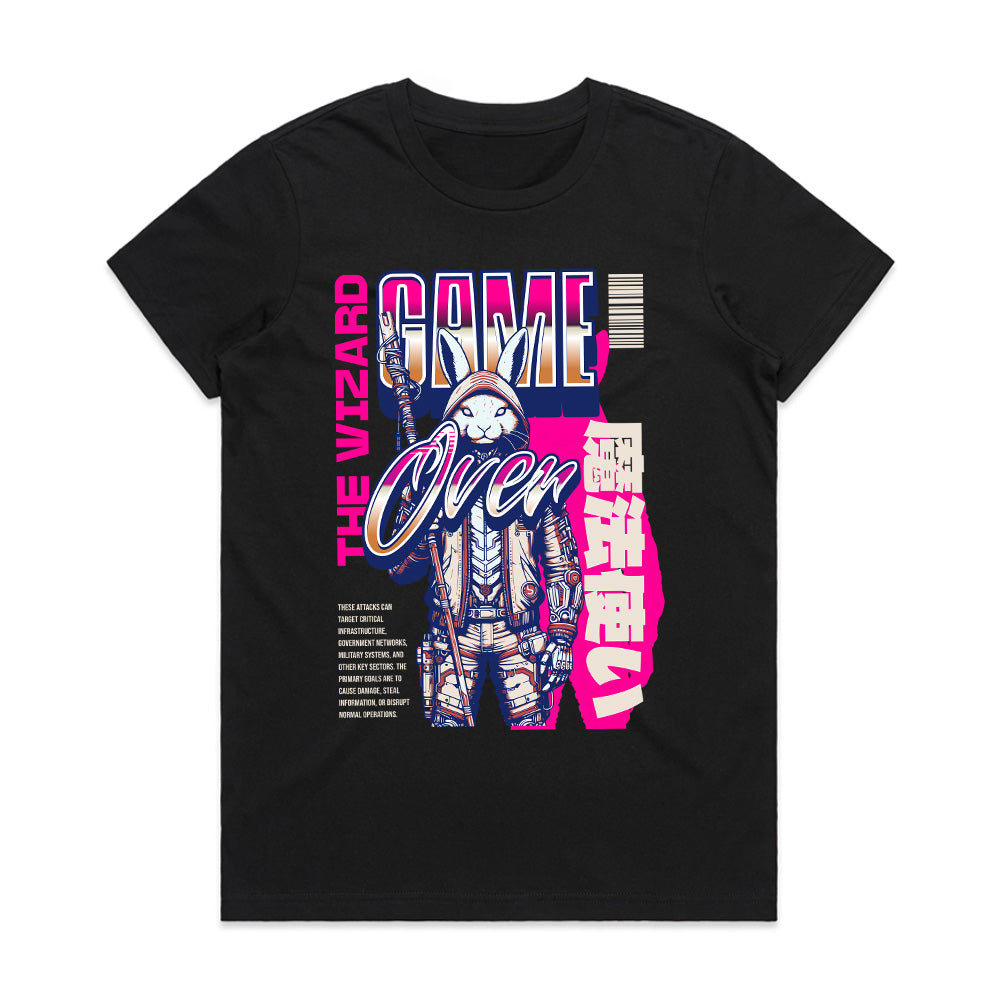 The Wizard - Game Over Cyberpunk Fantasy T-Shirt