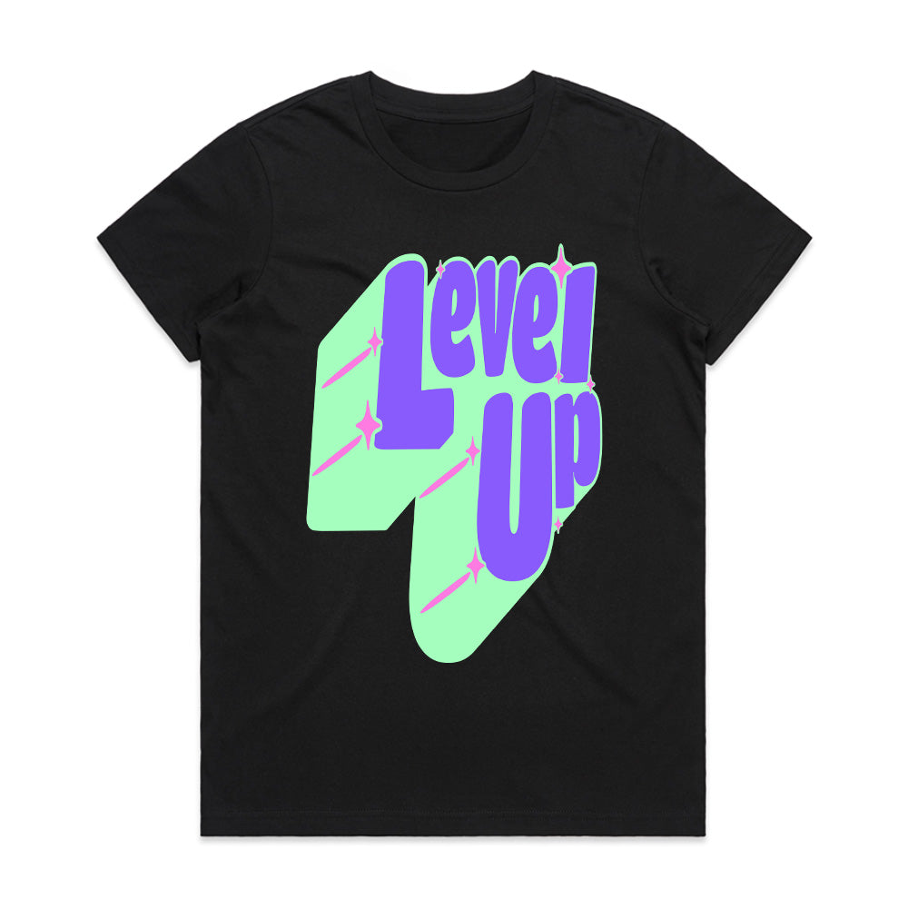 Level Up - Retro Neon Gamer Aesthetic T-Shirt