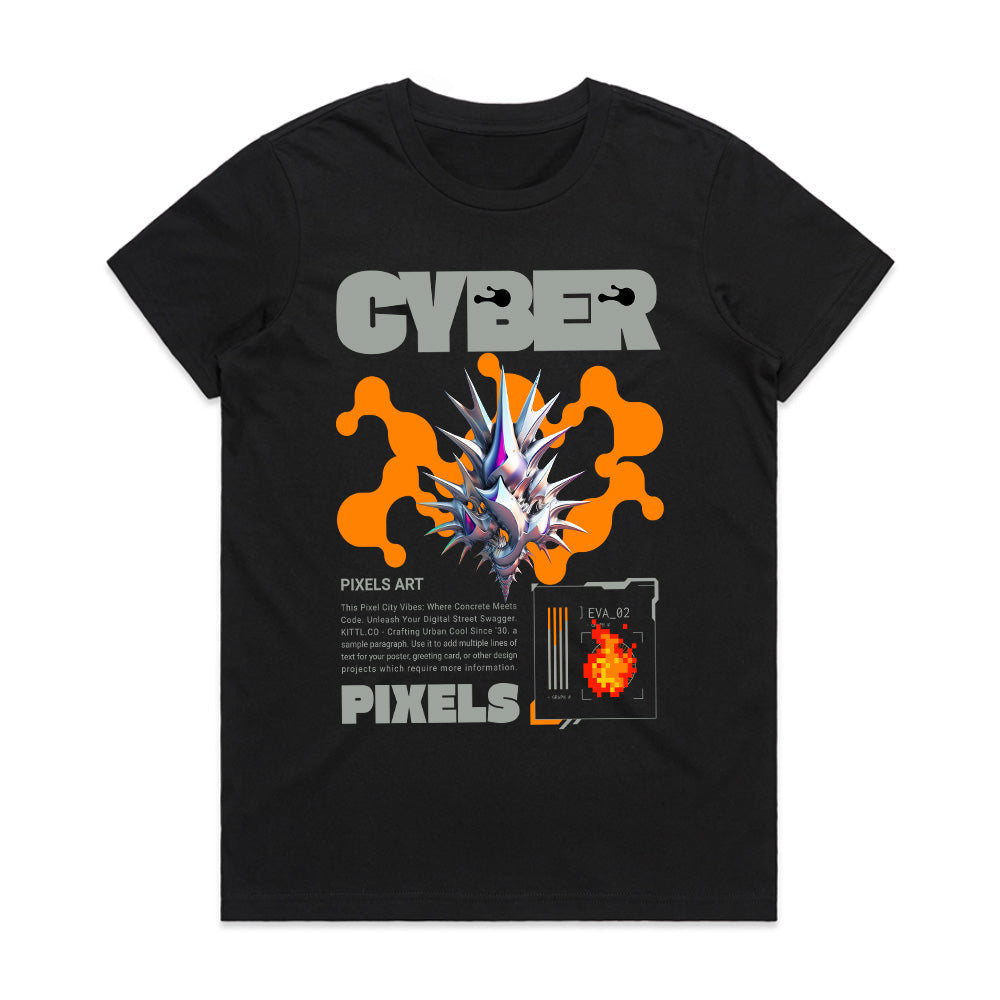 Cyber Pixels - Futuristic Digital Art Streetwear T-Shirt