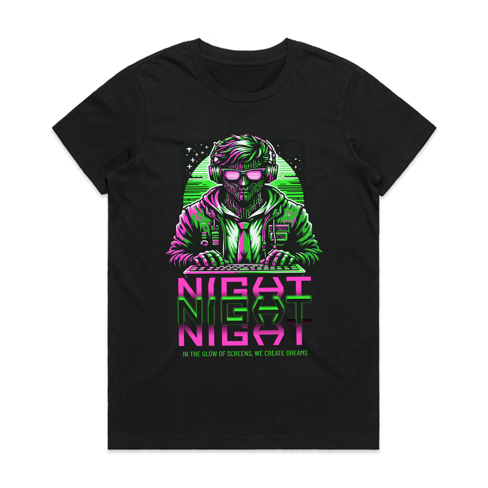 Night Gamer - Cyberpunk Neon Hacker T-Shirt