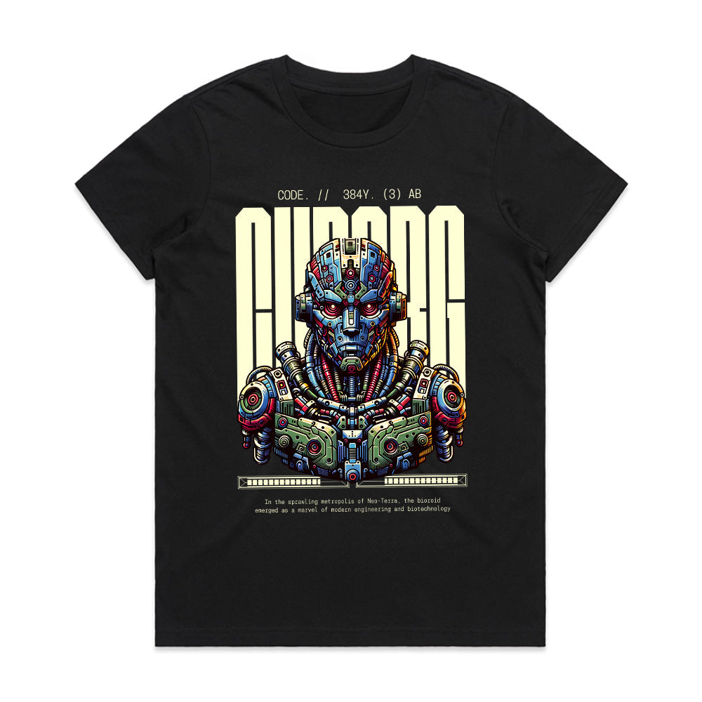 Futuristic Cybernetic Warrior T-Shirt – Sci-Fi Mech Techwear