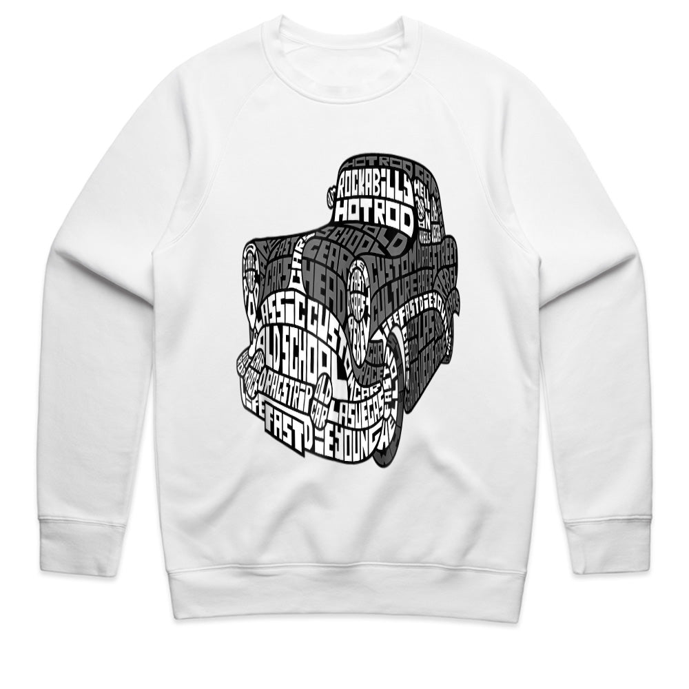Vintage Hot Rod Word Art T-Shirt | Old School Garage Design for Car Enthusiasts