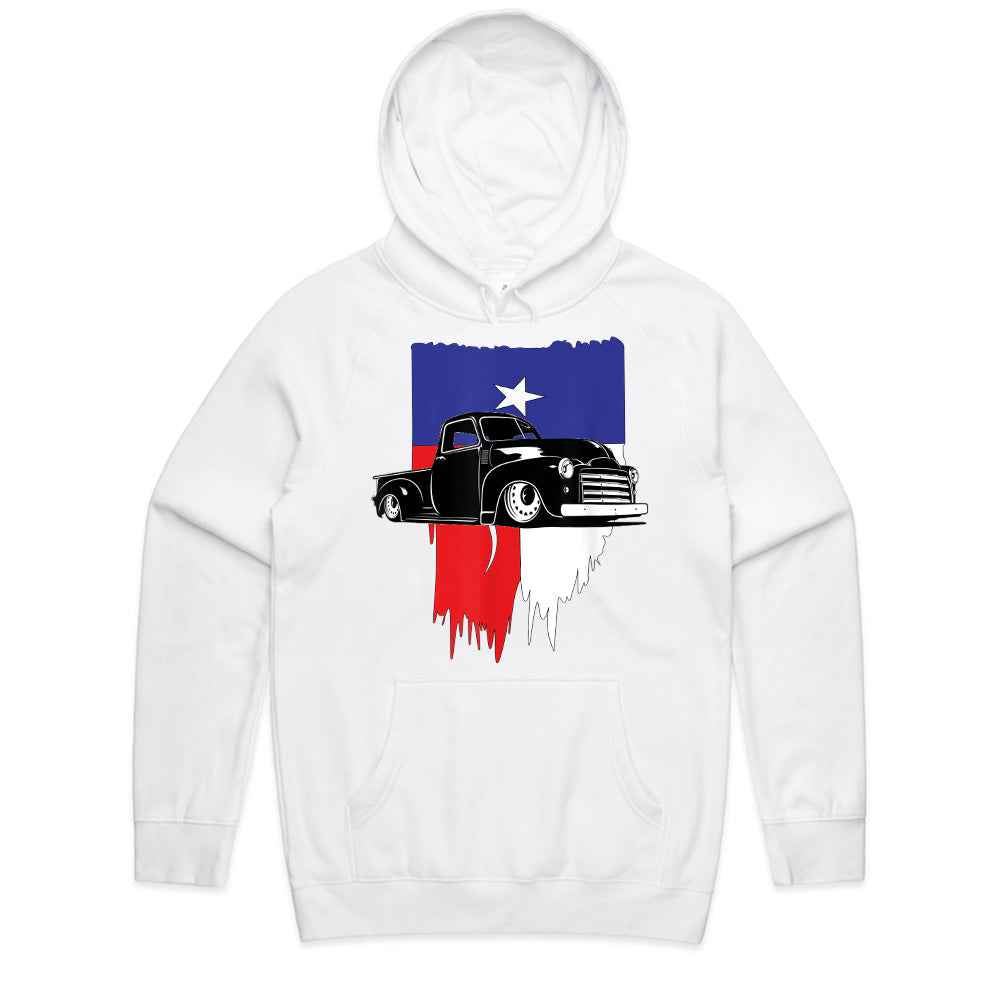 Texas Pride Vintage Truck T-Shirt – Classic Hot Rod & Lone Star Flag Design