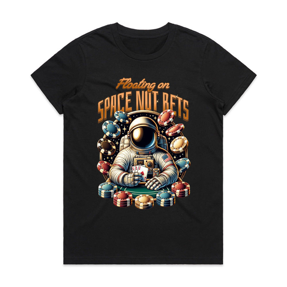 Space Gambler T-Shirt – Floating on High-Stakes Cosmic Bets