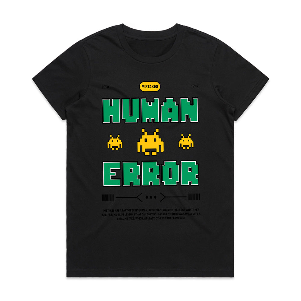 Human Error Retro Gaming T-Shirt – Classic Pixel Art Design