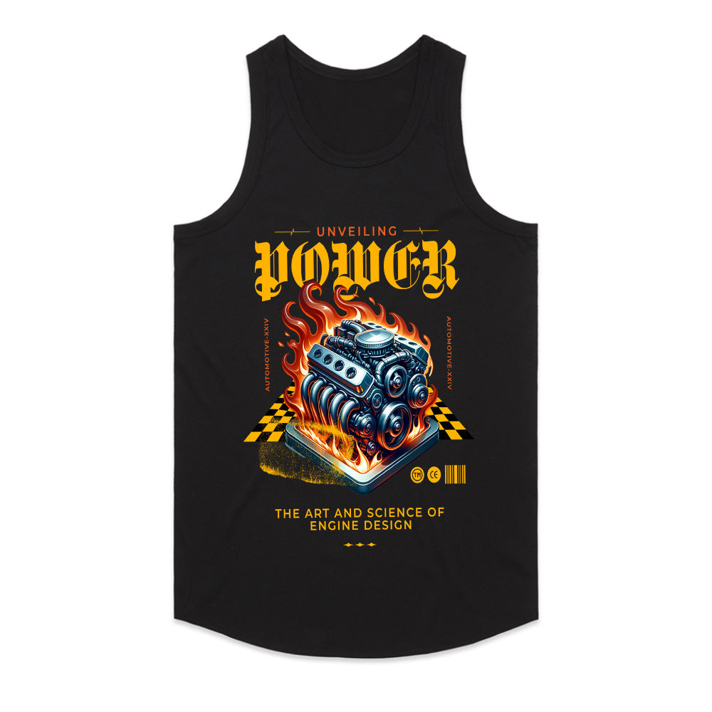 Unveiling Power – Fiery V8 Engine Performance T-Shirt