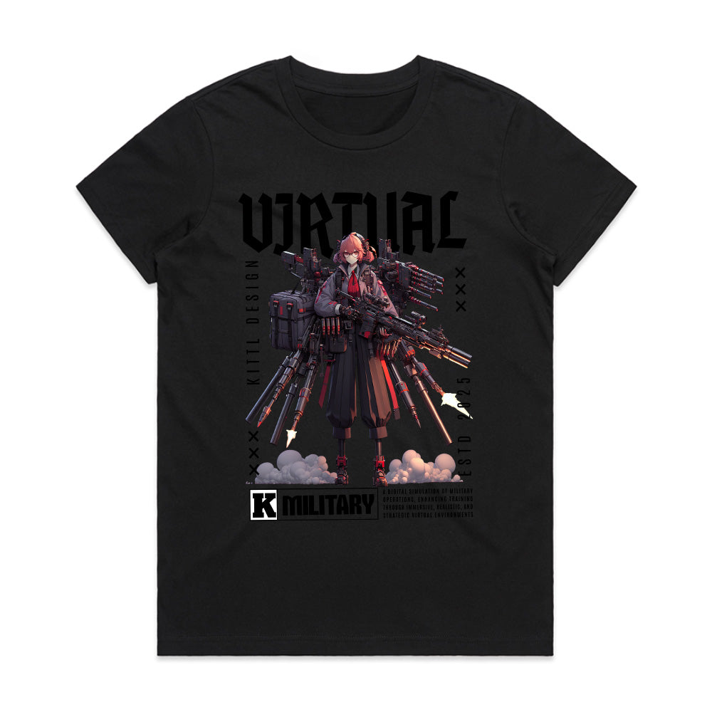 Virtual Military T-Shirt – Futuristic Cyber Warfare Aesthetic