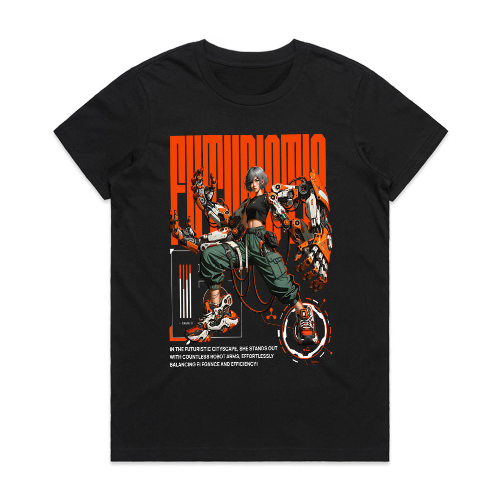 Futurisma Cyberpunk Warrior T-Shirt – High-Tech Sci-Fi Streetwear
