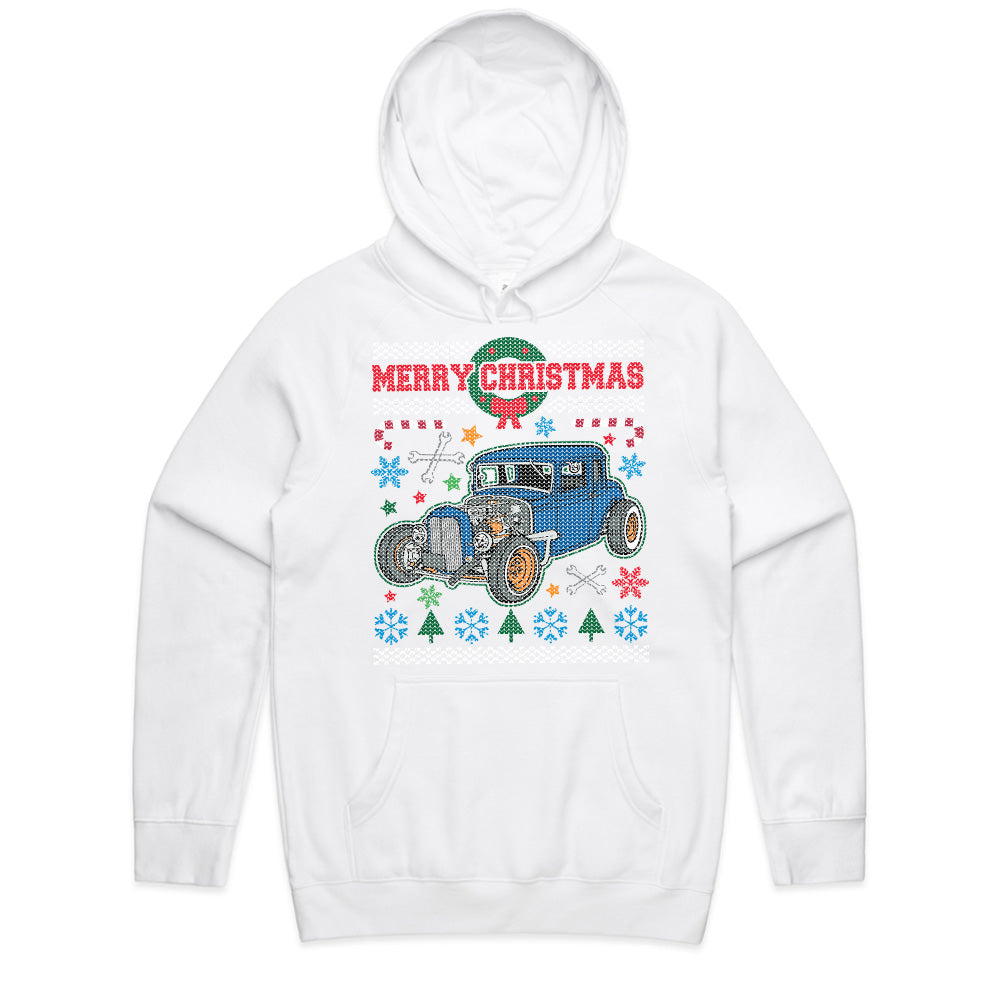Vintage Hot Rod Ugly Christmas Sweater T-Shirt – Classic Car Holiday Gift