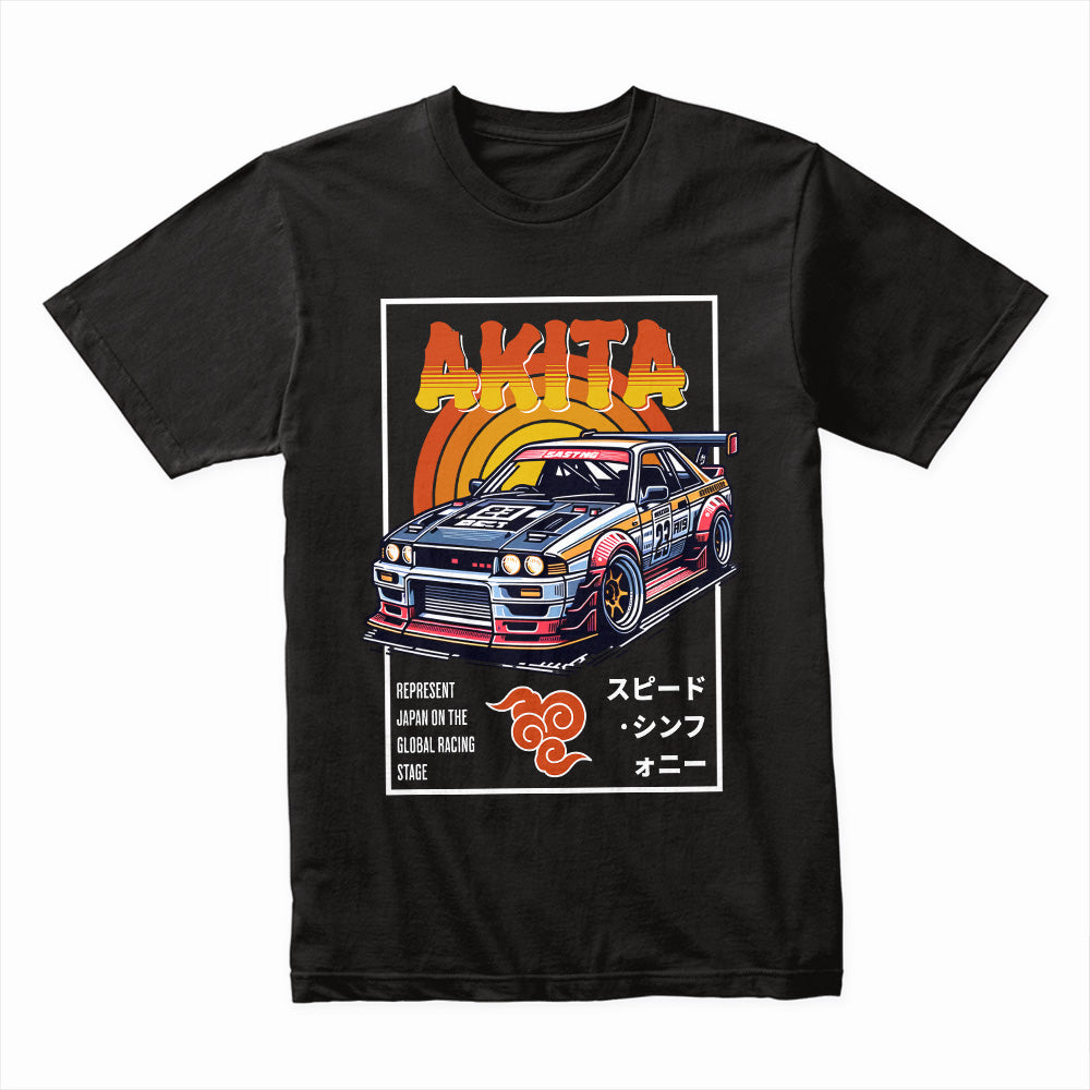 Akita Speed Demon JDM Racing T-Shirt – Retro Motorsport Edition