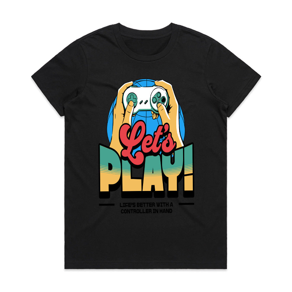 Retro "Let’s Play" Gaming T-Shirt – Vintage Gamer Aesthetic