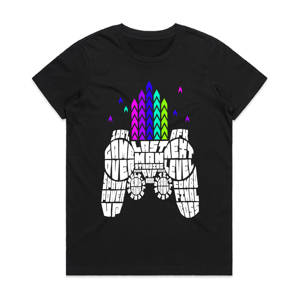 Gaming Typography T-Shirt - "Game Over | Last Man Standing" Gamer Controller Design