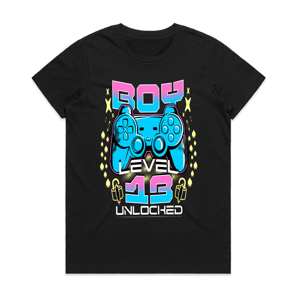 "Level 13 Unlocked Gamer T-Shirt – Cool Gaming Birthday Tee for Boys"
