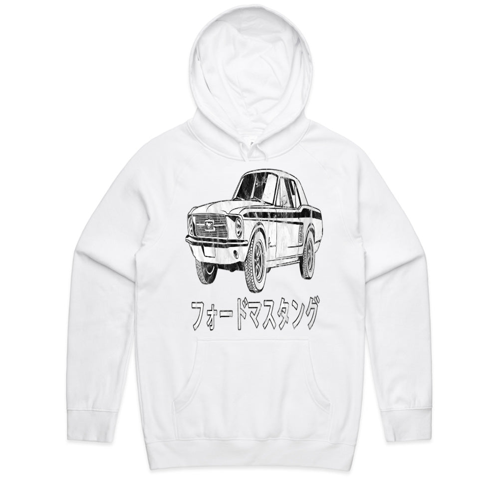 Vintage Mustang Japanese Kanji Sweatshirt – Classic Muscle Car Enthusiast Apparel