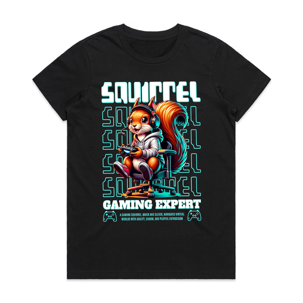 "Squirrel Gaming Expert – Fun Gamer T-Shirt for Quick & Clever Players"