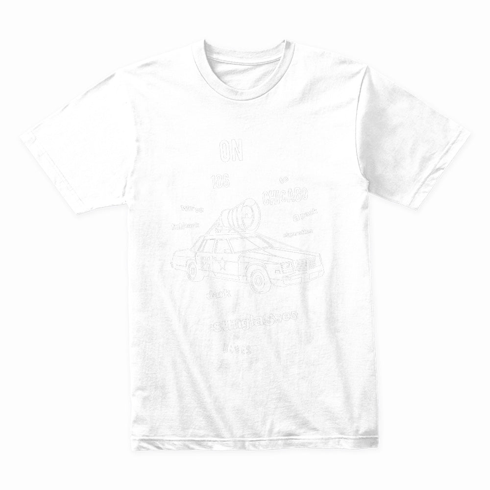 106 Miles to Chicago - Blues Mobile Mission Quote T-Shirt